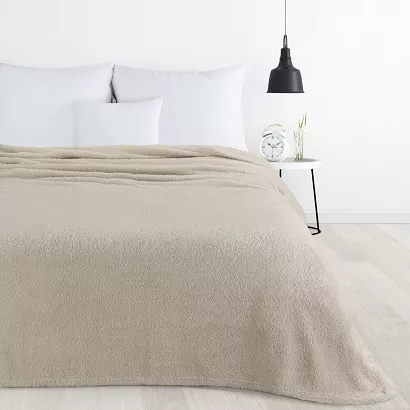Koc narzuta LORI 200x220 Design91 beżowy miękki i puszysty