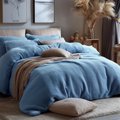 Pościel frotte 200x220 Darymex niebieska