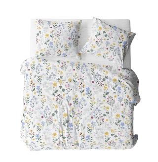 Pościel z kory 180x200 biała żółta niebieska turkusowa letnia łąka