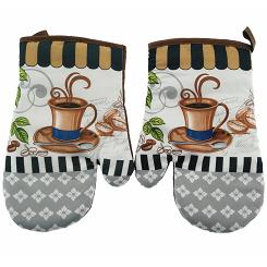 Rękawice kuchenne 18x27 z magnesem 2 szt. kawowy podwieczorek