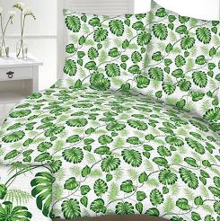 Pościel satyna korowana 160x200 wzór egzotyczne liście