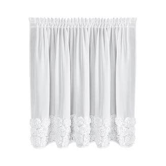 Zasłona gotowa na taśmie ROSES 150x70 Eva Minge Eurofirany biały