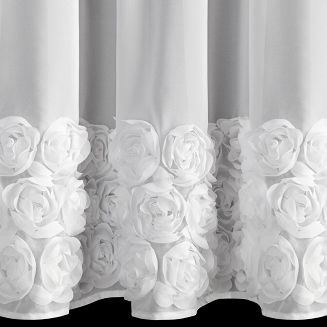 Zasłona gotowa na taśmie ROSES 150x70 Eva Minge Eurofirany biały