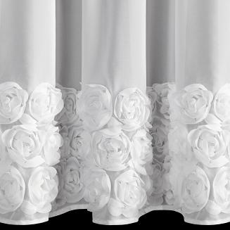 Zasłona gotowa na taśmie ROSES 150x70 Eva Minge Eurofirany biały