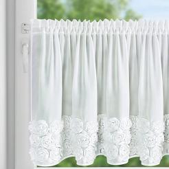 Zasłona gotowa na taśmie ROSES 150x70 Eva Minge Eurofirany biały