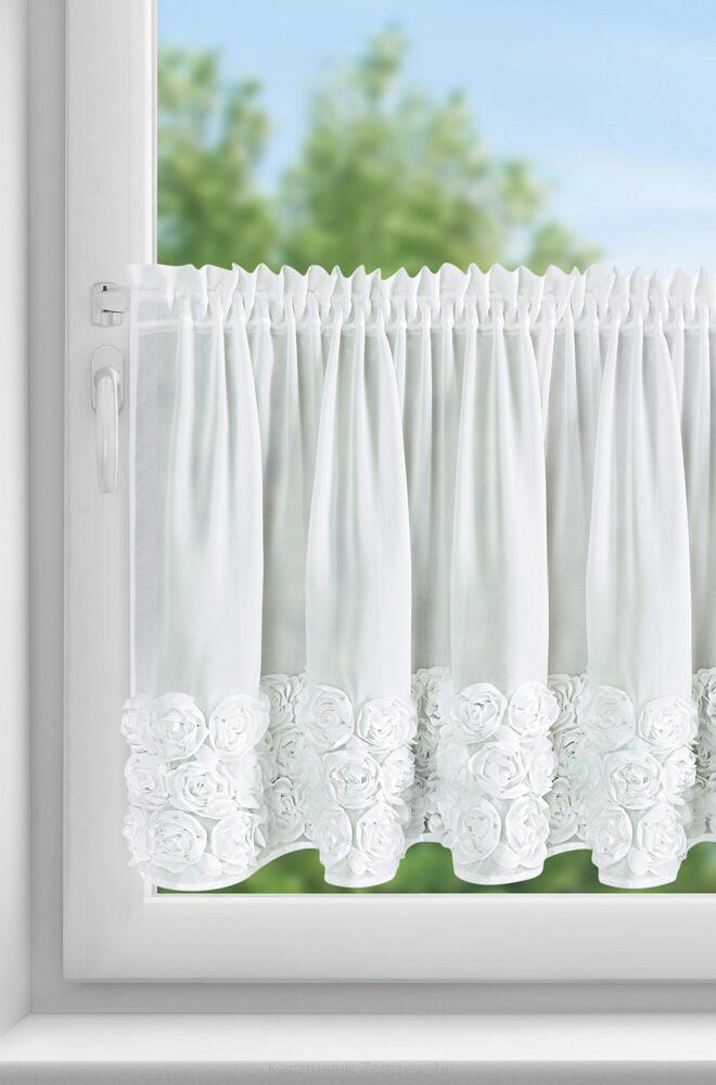 Zasłona gotowa na taśmie ROSES 150x70 Eva Minge Eurofirany biały
