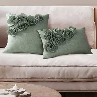 Poszewka dekoracyjna FLORES 45x45 Eurofirany zielony