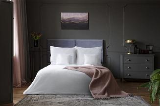 biała poszwa hotelowa 140x200 adamaszek 1cm (zamek)