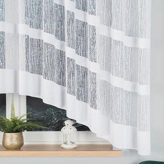 Firanka żakardowa gotowa na żabki WIKTORIA 410x160 biała