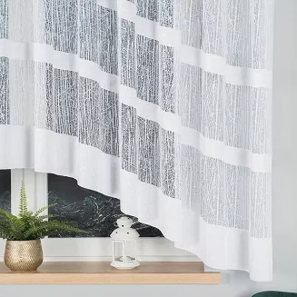Firanka żakardowa gotowa na żabki WIKTORIA 410x160 biała