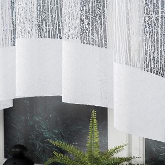 Firanka żakardowa gotowa na żabki WIKTORIA 410x160 biała