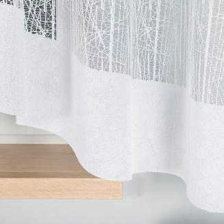 Firanka żakardowa gotowa na żabki WIKTORIA 410x160 biała