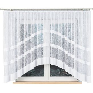 Firanka żakardowa gotowa na żabki WIKTORIA 410x160 biała