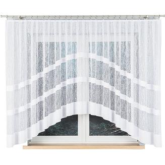 Firanka żakardowa gotowa na żabki WIKTORIA 410x160 biała