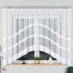 Firanka żakardowa gotowa na żabki WIKTORIA 410x160 biała