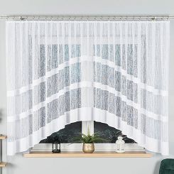 Firanka żakardowa gotowa na żabki WIKTORIA 410x160 biała