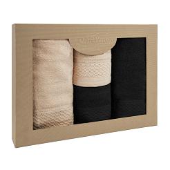 Komplet ręczników 4 częściowy Solano Darymex cappuccino czarny