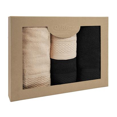 Komplet ręczników 4 częściowy Solano Darymex cappuccino czarny