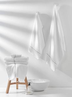 Ręcznik bawełniany LIBRE 50x90 biały ze srebrną bizą