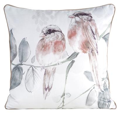 Poszewka dekoracyjna EVITA 60x60 Eurofirany biała z motywem fauny i flory