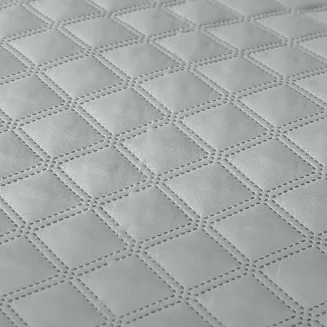 Narzuta dekoracyjna RUFFY 160x220 pikowana z falbanką szara