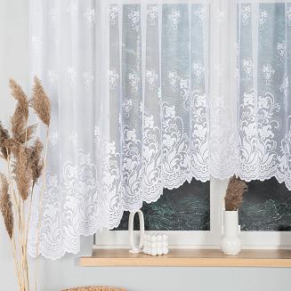Firanka żakardowa gotowa na żabki MATYLDA 500x160 biała
