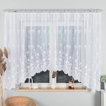 Firanka żakardowa gotowa na żabki MATYLDA 500x160 biała