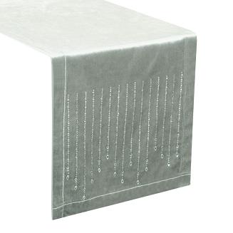 Obrus dekoracyjny ROYAL 35x220 Eurofirany srebrny