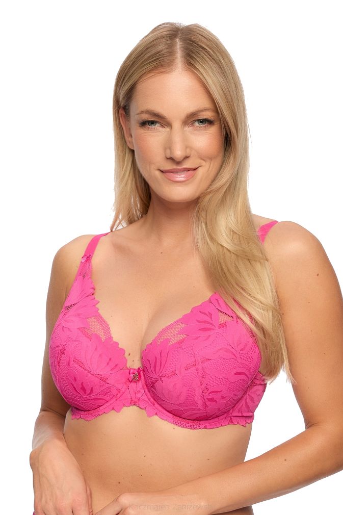 Biustonosz Push Up z koronką Sophia 1225 fuksja
