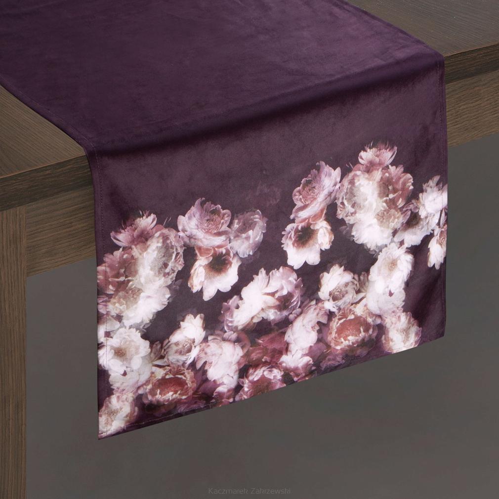 Obrus dekoracyjny MERLA 40x180 Eurofirany bordowy/różowy