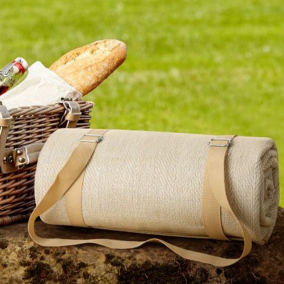 Koc piknikowy PIKNIK 130x150 Eurofirany beżowy jodełka