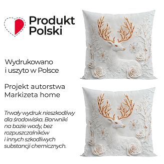 JELONEK Z EFEKTEM 3D Poszewka dekoracyjna VELVET 40x40cm kolor 001 szaro biały PBN344/POP/001/040040