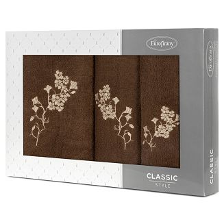 Komplet ręczników 3 cz. BLOSSOM 30x50 Eurofirany brązowy