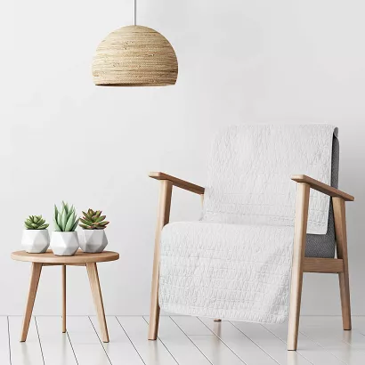 Narzuta dekoracyjna BONI 70x160 biała pikowana w geometryczny wzór