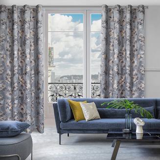 Zasłona gotowa na przelotkach GLORIA 140x250 Eurofirany stalowy