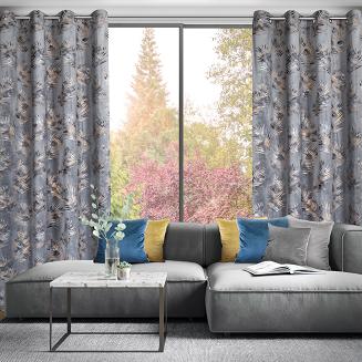 Zasłona gotowa na przelotkach GLORIA 140x250 Eurofirany stalowy