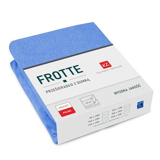 Prześcieradło frotte z gumką 140x200 niebieski GRUBE