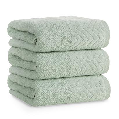 Ręcznik bawełniany LOREN 70x140 Eurofirany miętowy welwetowa bordiura w zygzak