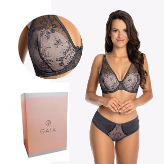 Biustonosz GAIA Bralette Jenny 1032 półusztywniany grafitowy