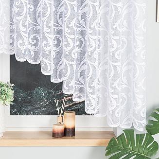 Firanka żakardowa gotowa na żabki LEOKADIA 400x155 biała