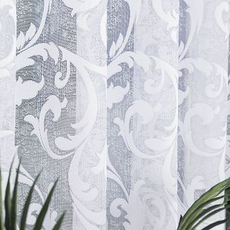 Firanka żakardowa gotowa na żabki LEOKADIA 400x155 biała