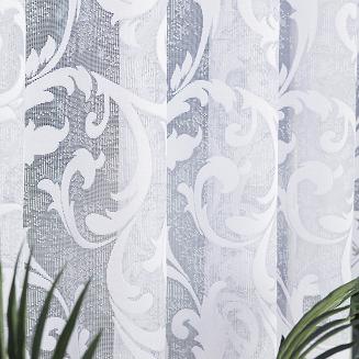 Firanka żakardowa gotowa na żabki LEOKADIA 400x155 biała