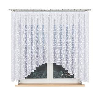 Firanka żakardowa gotowa na żabki LEOKADIA 400x155 biała