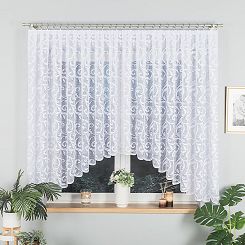 Firanka żakardowa gotowa na żabki LEOKADIA 400x155 biała