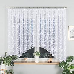 Firanka żakardowa gotowa na żabki LEOKADIA 400x155 biała