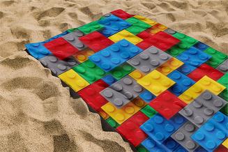 Ręcznik plażowy 100x180 kolorowe klocki