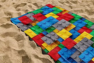 Ręcznik plażowy 100x180 kolorowe klocki