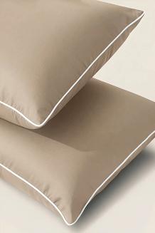 Poszewka bambusowa 40x60 ciemnobeżowa z białą bizą