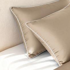 Poszewka bambusowa 40x60 ciemnobeżowa z białą bizą