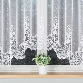 Firanka żakardowa gotowa na żabki BERENIKA 400x170 biała
